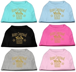 Golden Christmas Present Screen Print Shirts