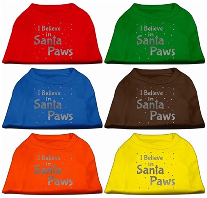 I Believe in Santa Paws Screen Print Shirts