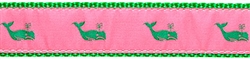 Kelly Whale on Pink- 3/4" Collars, Leashes and Harnesses