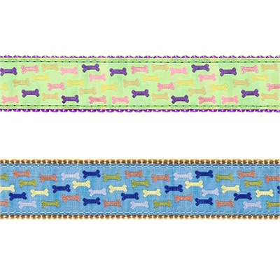 Multi-Colored Dog Bones - 1.25" Collars, Leashes and Harnesses