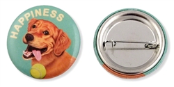 "Happiness" Golden Retriever Buttons