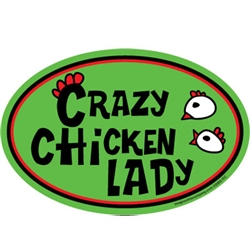 Crazy Chicken Lady Green Oval