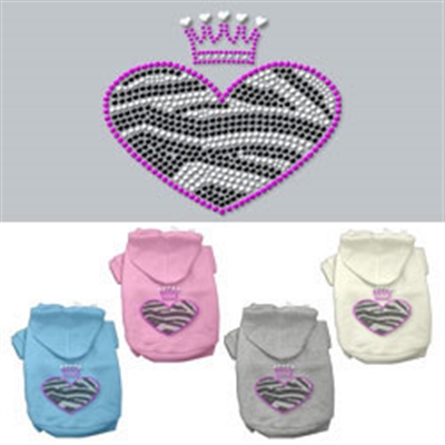 Zebra Heart Rhinestone Hoodies