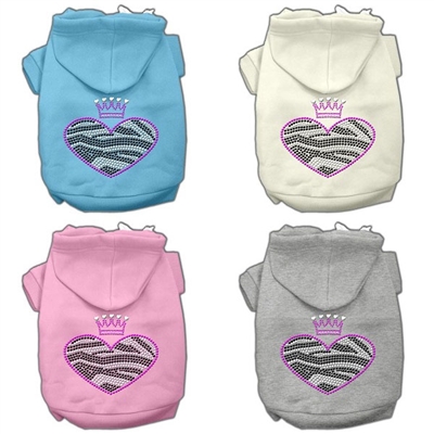 Zebra Heart Rhinestone Hoodies