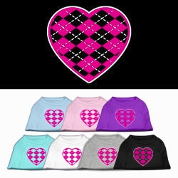 Pink Argyle Heart Screen Printed Shirts