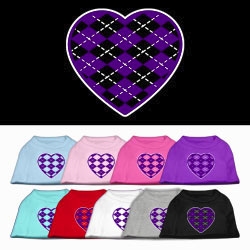 Purple Argyle Heart Screen Printed Shirts