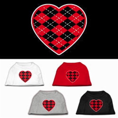 Red Argyle Heart Screen Printed Shirts
