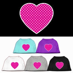 Pink Swiss Dot Heart Screen Printed Shirts