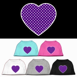 Purple Swiss Dot Heart Screen Printed Shirts