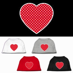 Red Swiss Dot Heart Screen Printed Shirts