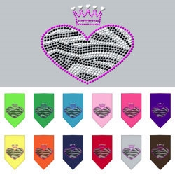 Zebra Heart Rhinestone Bandana