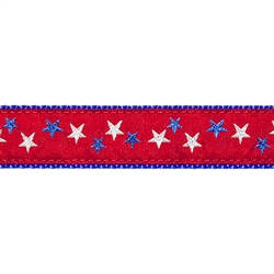 Red Patirotic Stars Adjustable Cat Collar