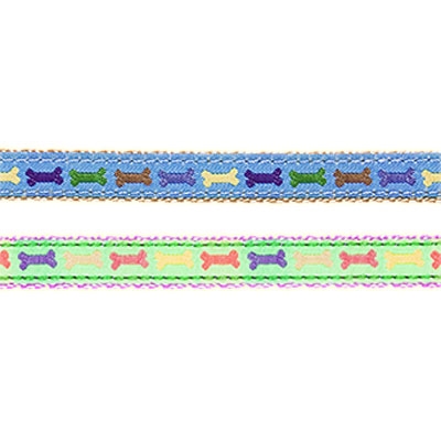 Multi-Colored Dog Bones Adjustable Cat Collar