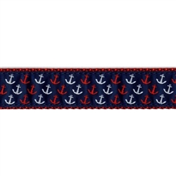 Red, White, & Blue Anchor - 3/4" Collars, Leashes and Harnesses