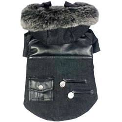 Denim Fashioned Wool Dog Coat