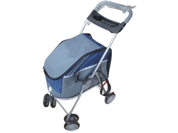 Outdoors 'All-Surface' Convertible All-In-One Dog Stroller Carrier and Car-Seat-BLUE