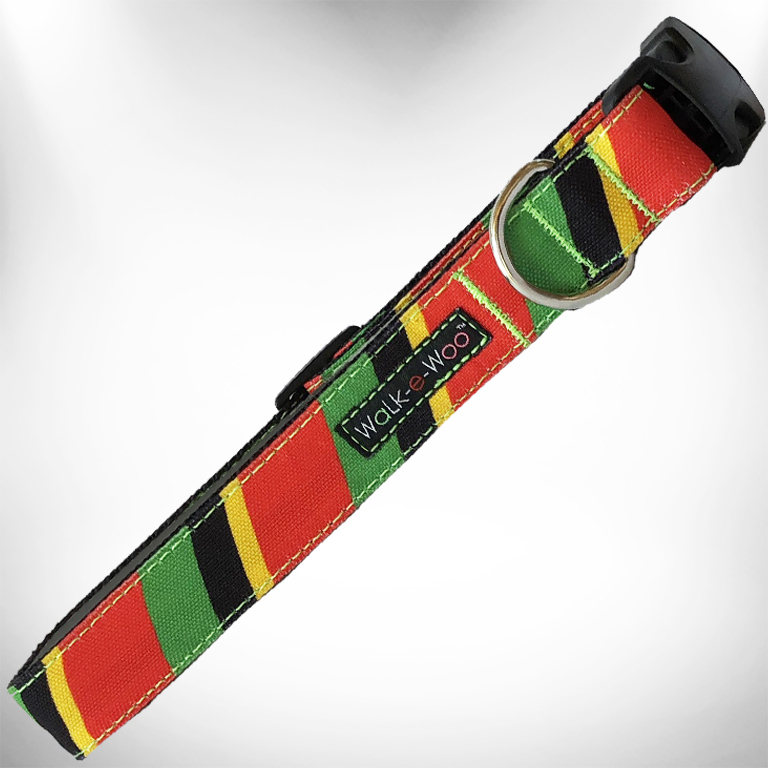 Rasta Stripes Dog Collars and Leads