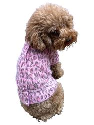 Marilyn Button Back Angora Blend Cardigan, Light Pink Leopard