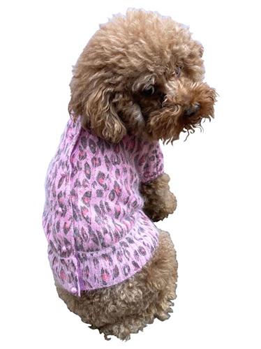 Marilyn Button Back Angora Blend Cardigan, Light Pink Leopard