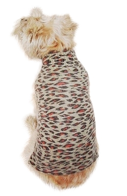 Animal Instincts Leopard Mock Neck Sweater, Brown Leopard