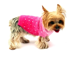 Luxury Sparkle Angora Blend Turtleneck, Pink Sunset Dip Dye