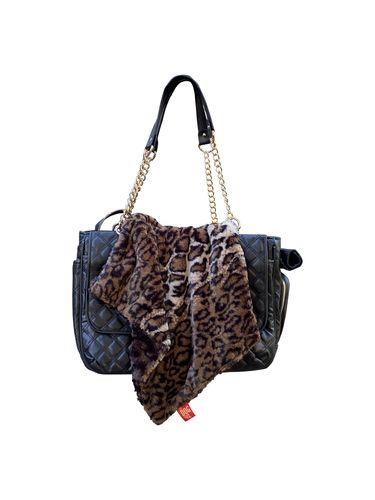 Carrier Square Blanket, Dark Brown Leopard