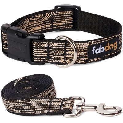 Black Faux Bois Collars & Leads