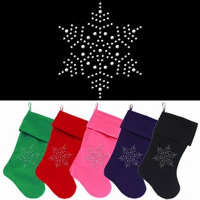 Snowflake Rhinestone Velvet Christmas Stocking