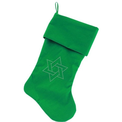 Star of David Rhinestone Velvet Stocking