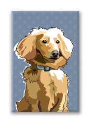 Dachshund Long Hair, Brown Fridge Magnet