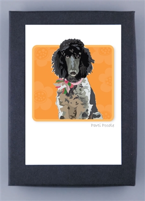 Poodle (Parti) - Grrreen Boxed Note Cards