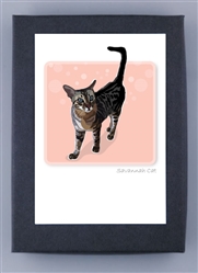 Savannah Cat - Grrreen Boxed Note Cards