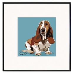 Framed Print: Basset Hound Sitting