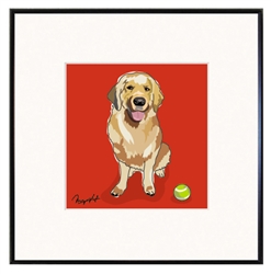 Framed Print: Golden Retirever W/ Ball