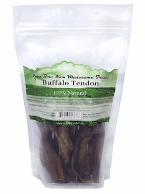 Papa Bow Wow - Buffalo Tendon - 6" 1/2 lb - 100% Natural 6"