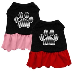 Chevron Paw Screen Print Dress
