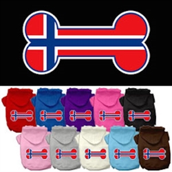 Bone Shaped Norway Flag Screen Print Pet Hoodies