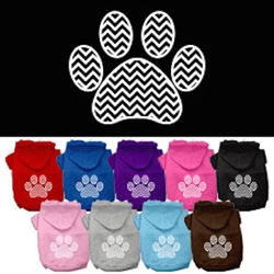 Chevron Paw Screen Print Pet Hoodies