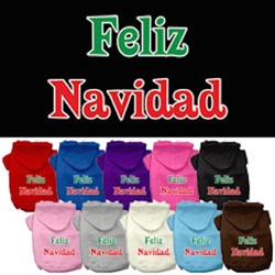 Feliz Navidad Screen Print Pet Hoodies