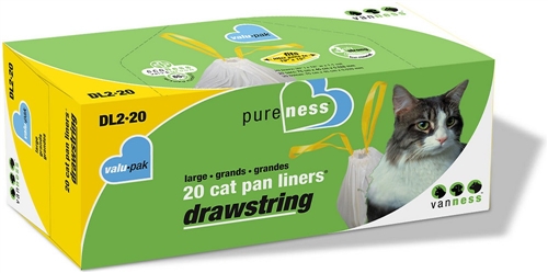 Van Ness Pureness Drawstring Cat Pan Liners, Large, 20 count