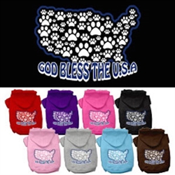 God Bless USA Screen Print Pet Hoodies