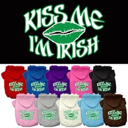 Kiss Me I'm Irish Screen Print Pet Hoodies