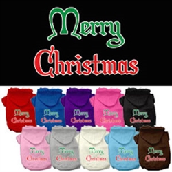 Merry Christmas Screen Print Pet Hoodies