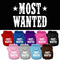 Most Wanted Screen Print Pet Hoodies