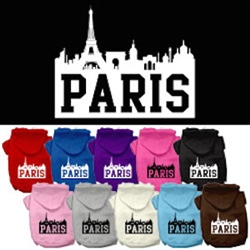 Paris Skyline Screen Print Pet Hoodies