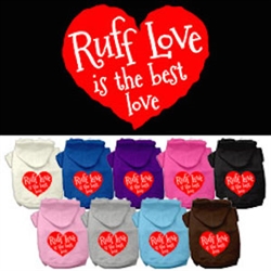 Ruff Love Screen Print Pet Hoodies