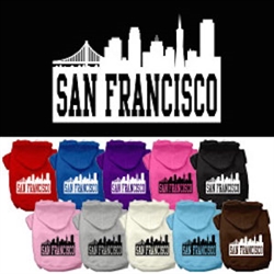 San Francisco Skyline Screen Print Pet Hoodies