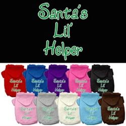 Santas Lil' Helper Screen Print Pet Hoodies