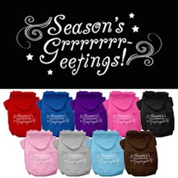 Seasons Greetings Screen Print Pet Hoodies