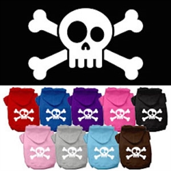 Skull Crossbone Screen Print Pet Hoodies